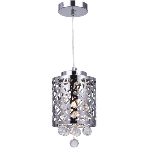 Eternity 1 Light 6 inch Chrome Drum Shade Mini Pendant Ceiling Light