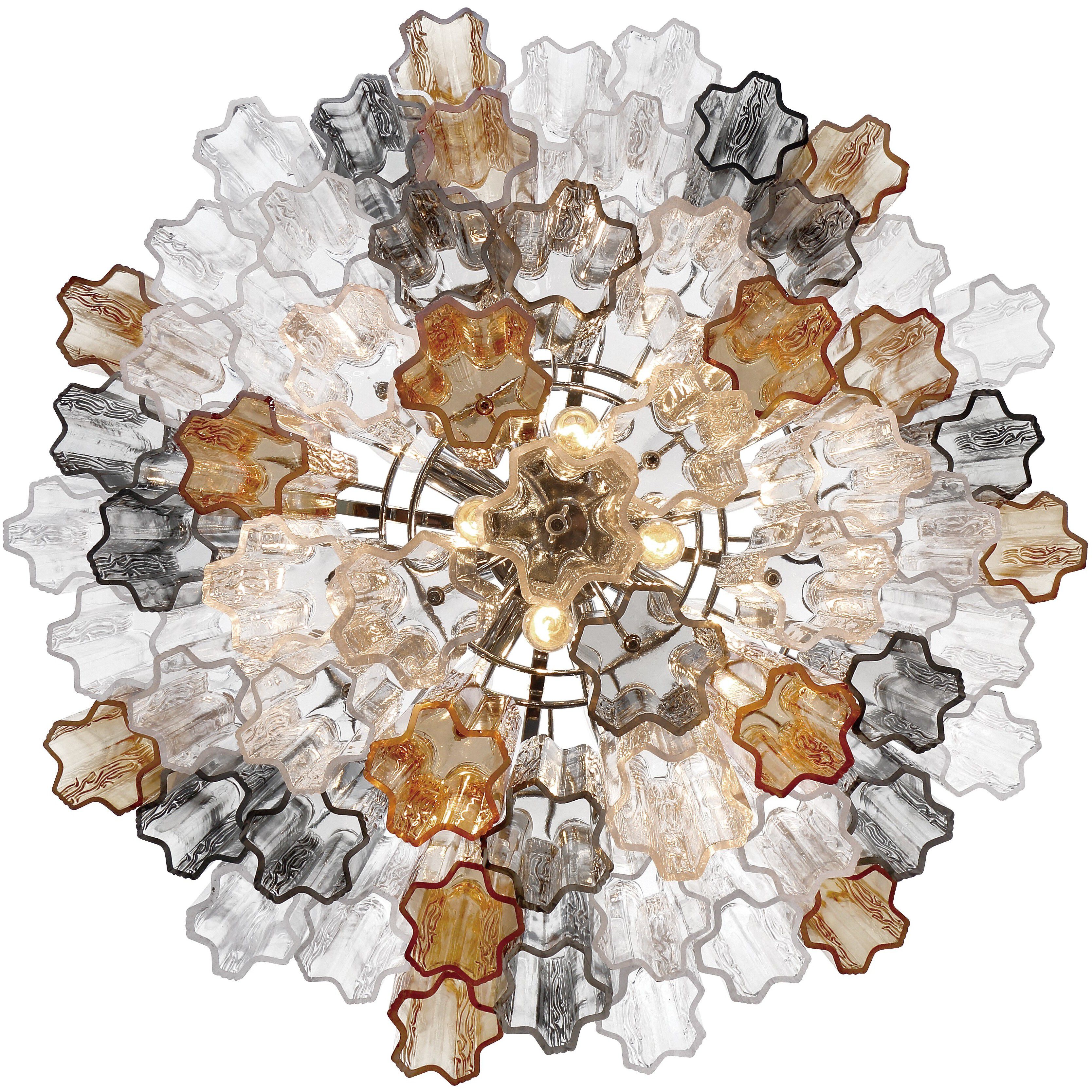 Addis 12 Light 26.75 inch Polished Chrome Chandelier Ceiling Light in Tronchi Glass Autumn