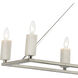 White Stone 8 Light 48 inch Polished Nickel with Sunbleached Oak Linear Chandelier Ceiling Light