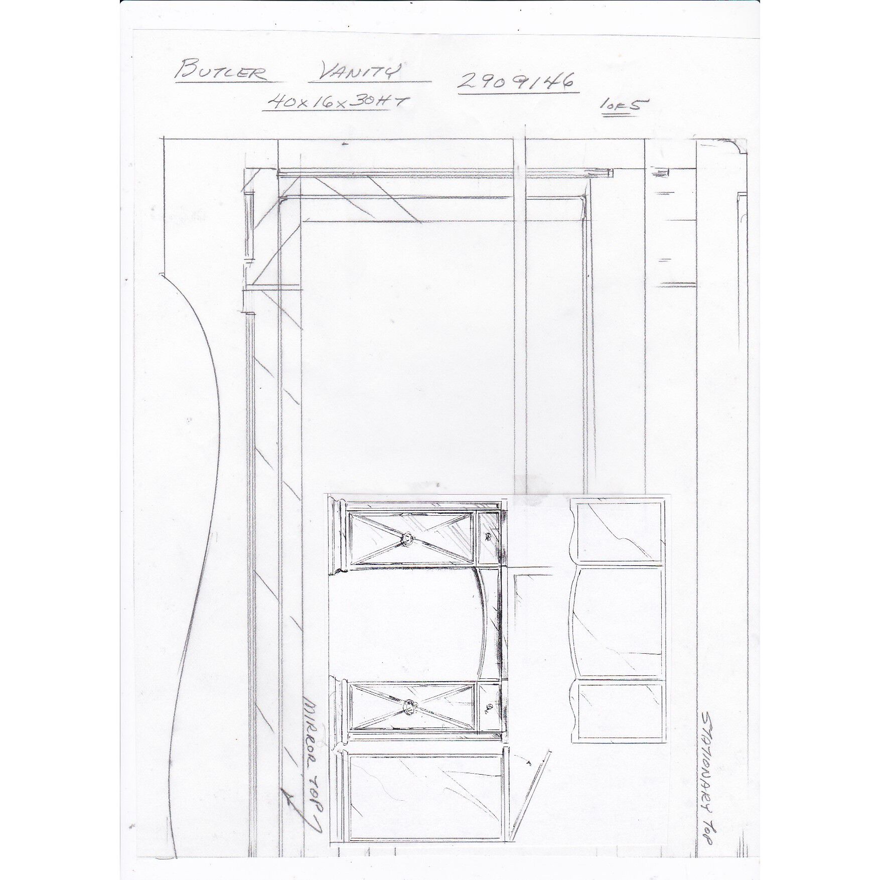 Masterpiece Celeste Mirrored 43 inch Mirror Vanity Wall Light
