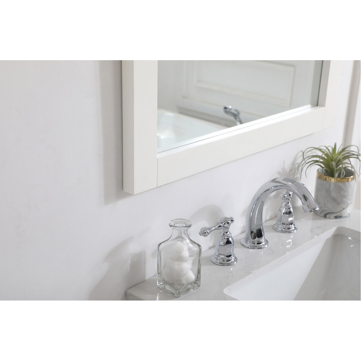 Aqua 32 X 24 inch White Wall Mirror