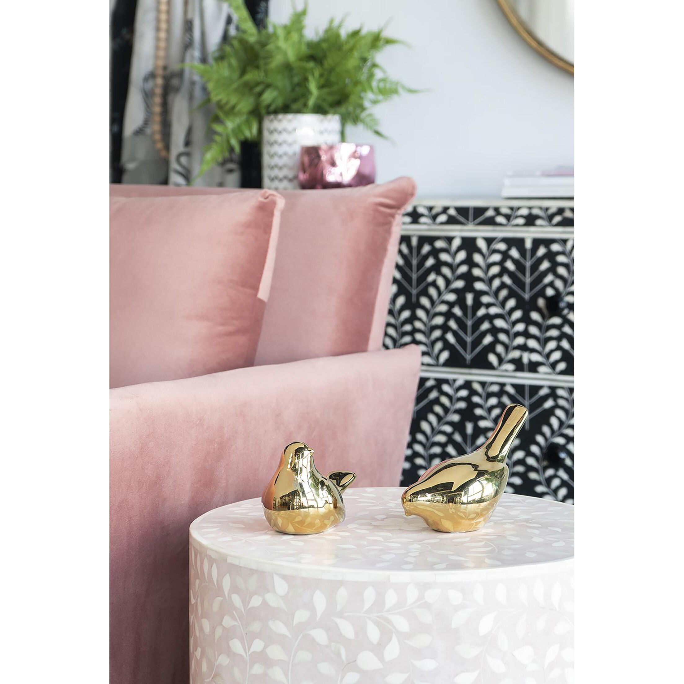 Chirp Bird Gold Table Decor, Set of 2