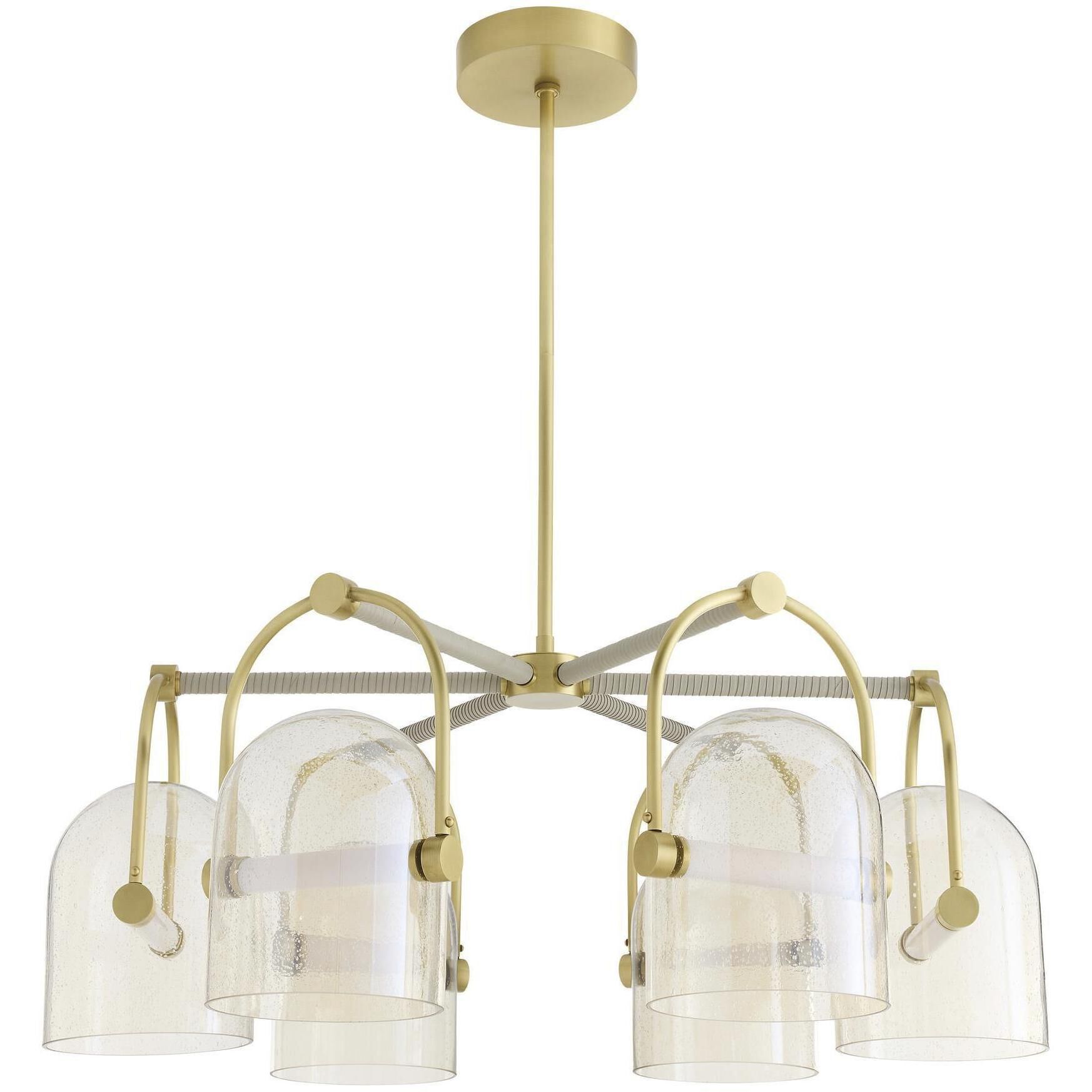 Marco 6 Light 38 inch Antique Brass with Bone Chandelier Ceiling Light