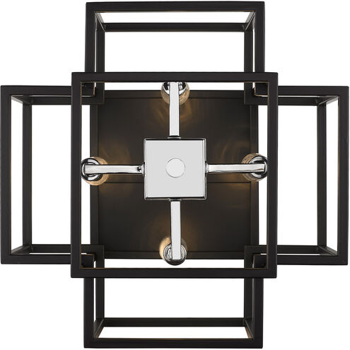 Titania 4 Light 14 inch Black/Chrome Flush Mount Ceiling Light in Black and Chrome, 5.5