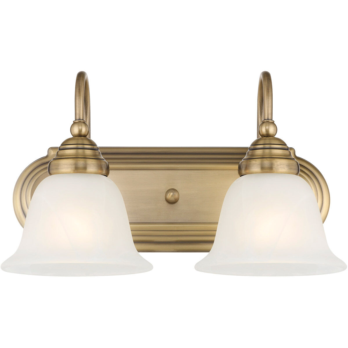 Belmont 2 Light 14 inch Antique Brass Bath Vanity Wall Light