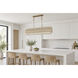Seacliff 5 Light 42 inch Natural Aged Brass Linear Pendant Ceiling Light