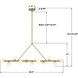 Terrell 11 Light 46.5 inch Luxe Gold Linear Chandelier Ceiling Light