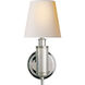 Thomas O'Brien Longacre 1 Light 6 inch Polished Nickel Sconce Wall Light in Natural Paper