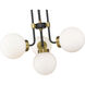 Parsons 4 Light 22 inch Matte Black and Olde Brass Chandelier Ceiling Light