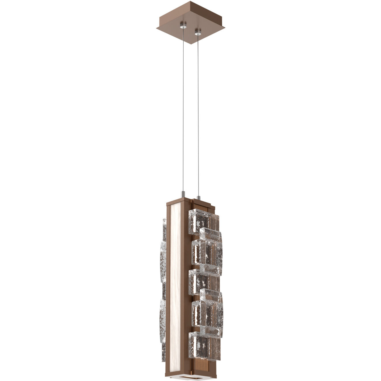 Tessera LED 7.3 inch Burnished Bronze with Light Oak Pendant Ceiling Light in 3000K LED, Tetro Cast, Medium