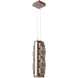 Tessera LED 7.3 inch Burnished Bronze with Light Oak Pendant Ceiling Light in 3000K LED, Tetro Cast, Medium