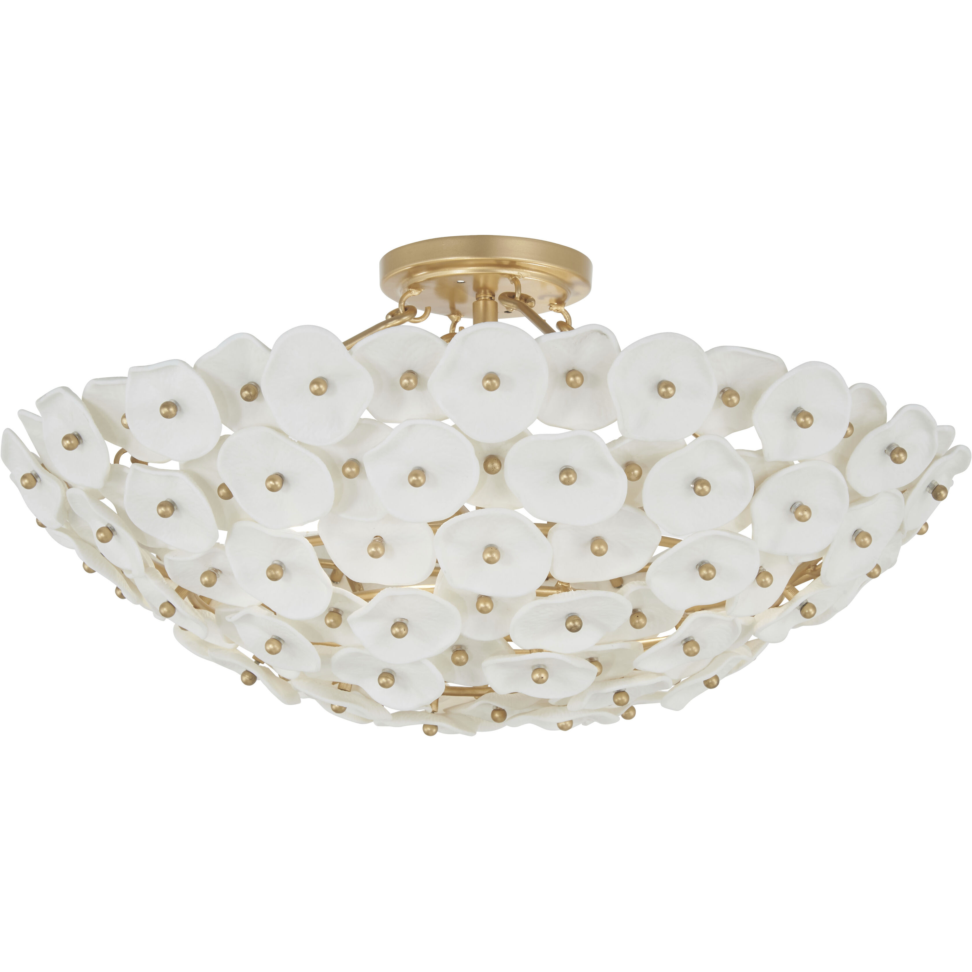 Coastlyn 4 Light 22.5 inch Legacy Brass Semi Flush Ceiling Light