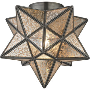 Moravian Star 1 Light 11 inch Oil Rubbed Bronze Flush Mount Ceiling Light