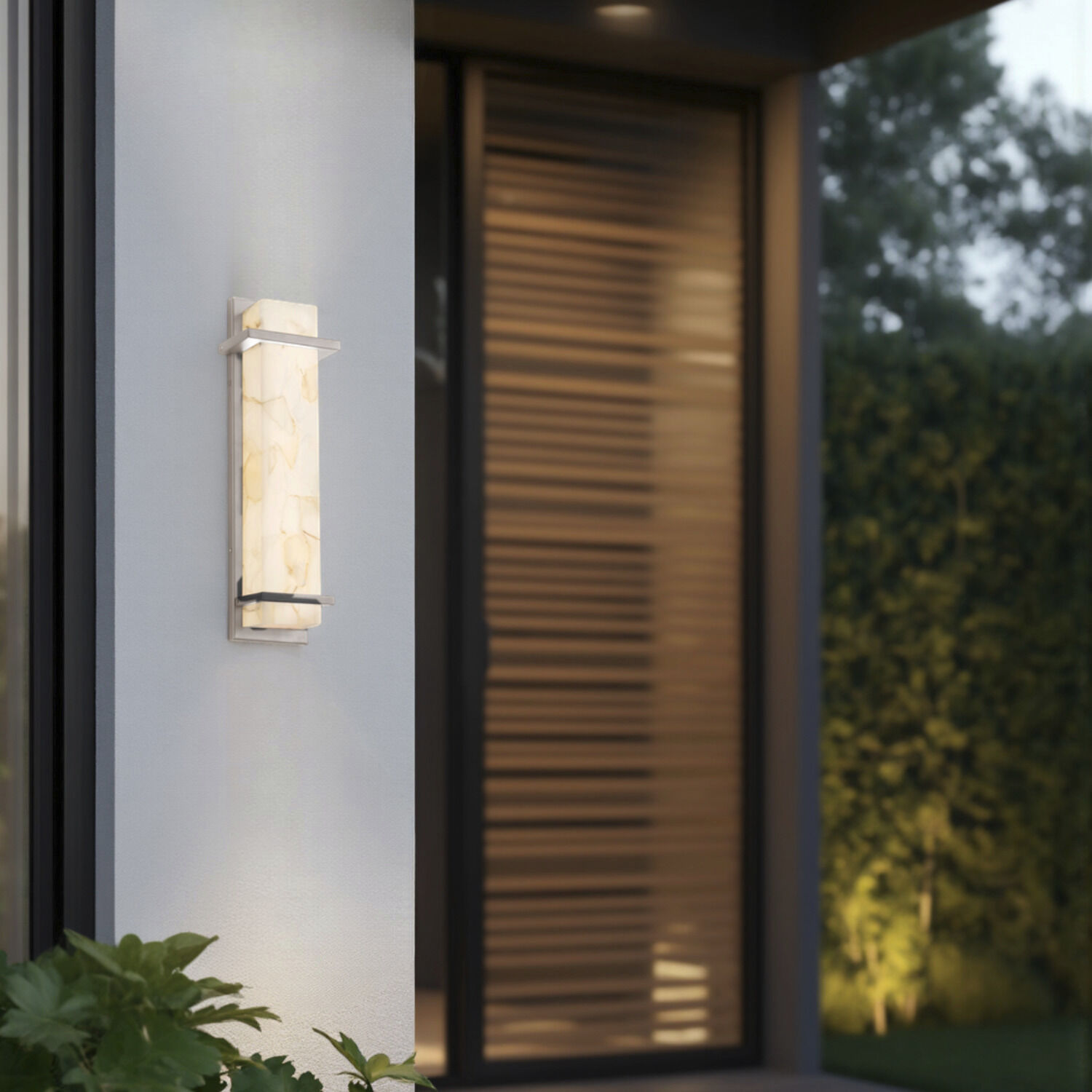 Alabaster Rocks Wall Sconce Wall Light in Brushed Nickel