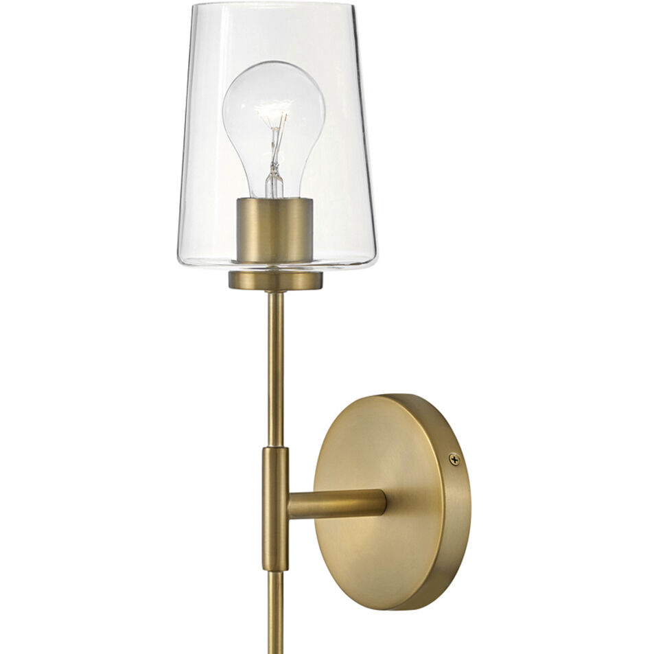 Kline LED 5 inch Lacquered Brass Sconce Wall Light