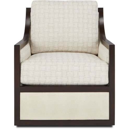 Evie Ivory/Dark Walnut Swivel Chair
