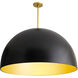 Pascal 1 Light 36 inch Black/Antique Brass Pendant Ceiling Light