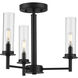 Kellwyn 3 Light 16 inch Matte Black Semi Flush Mount Convertible Ceiling Light