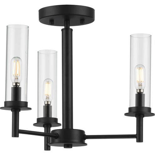Kellwyn 3 Light 16 inch Matte Black Semi Flush Mount Convertible Ceiling Light