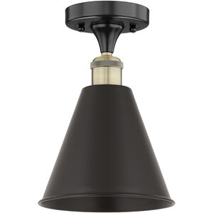 Edison Cone 1 Light 8 inch Oil Rubbed Bronze Semi-Flush Mount Ceiling Light