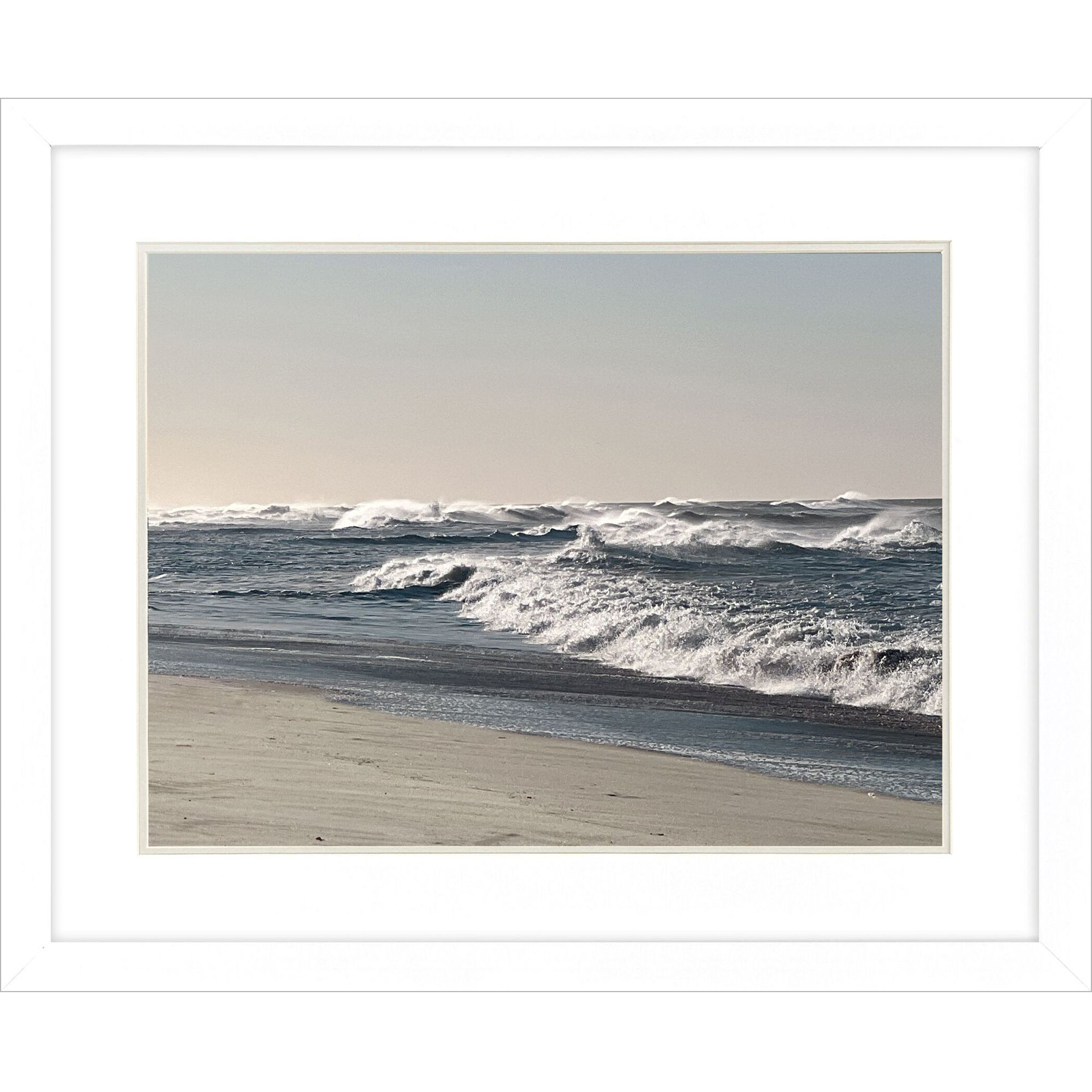 Peaceful Horizon Blue and Beige Framed Art, Propac