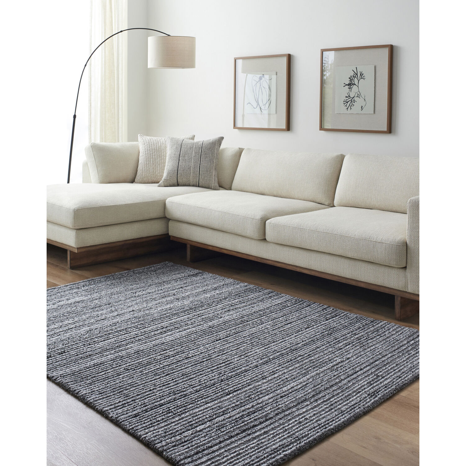 Aubree 180 X 144 inch Charcoal/Light Gray/Gray Handmade Rug in 12 x 15