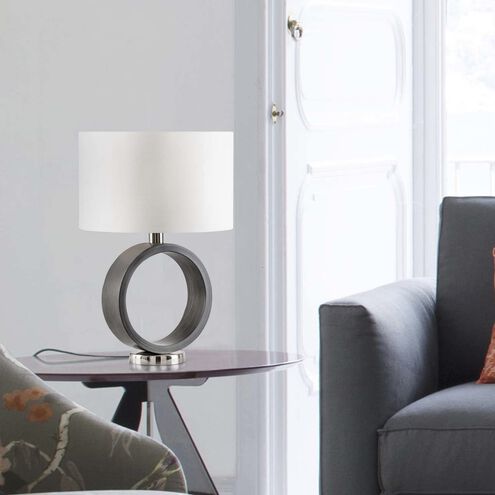 Tracey 25 inch 100.00 watt Brushed Nickel and Charcoal Gray Table Lamp Portable Light