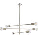 Module 6 Light 34 inch Satin Nickel Chandelier Ceiling Light