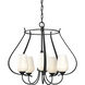 Flora 5 Light 22.2 inch Black Chandelier Ceiling Light in Opal