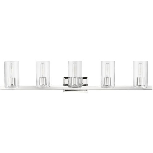 Clarion 5 Light 42 inch Polished Chrome Vanity Sconce Wall Light