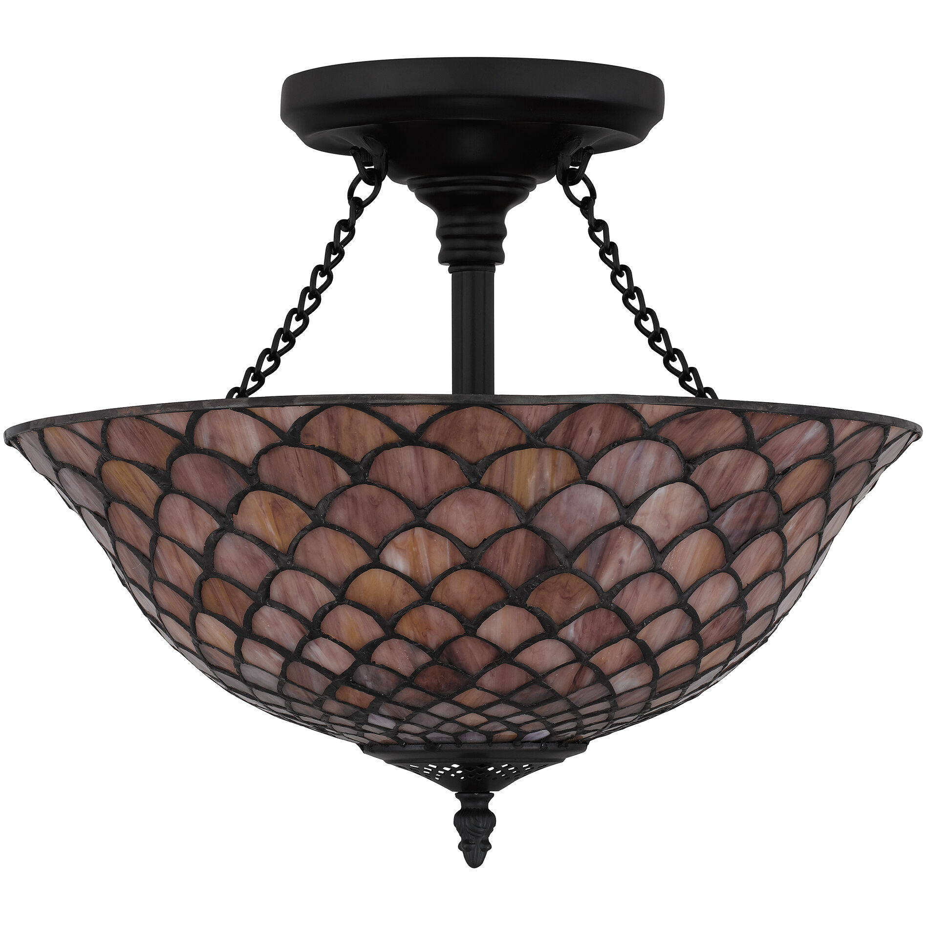 Ursa 2 Light 16 inch Matte Black Semi-Flush Mount Ceiling Light