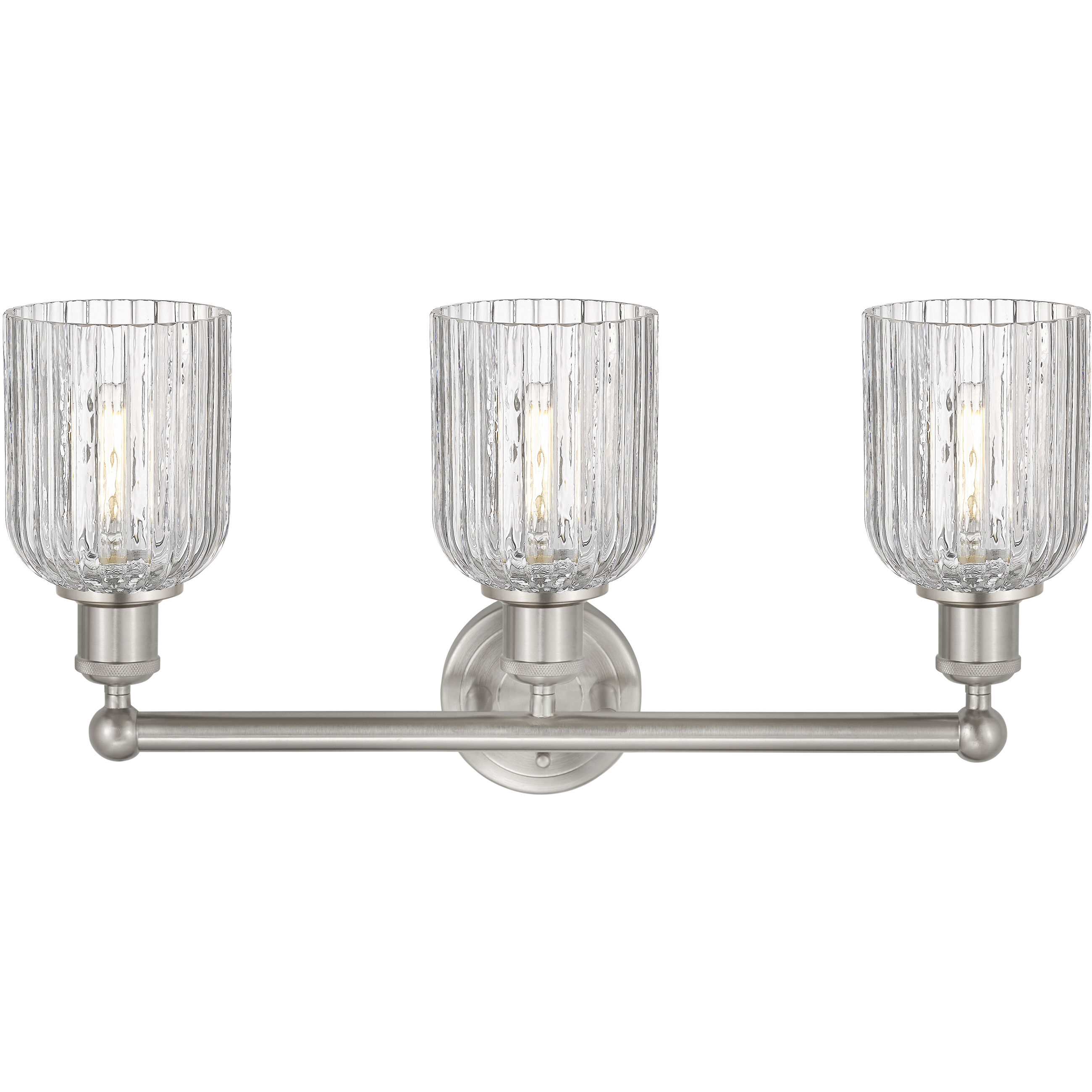 Bridal Veil 3 Light 23 inch Satin Nickel Bath Vanity Light Wall Light in Clear