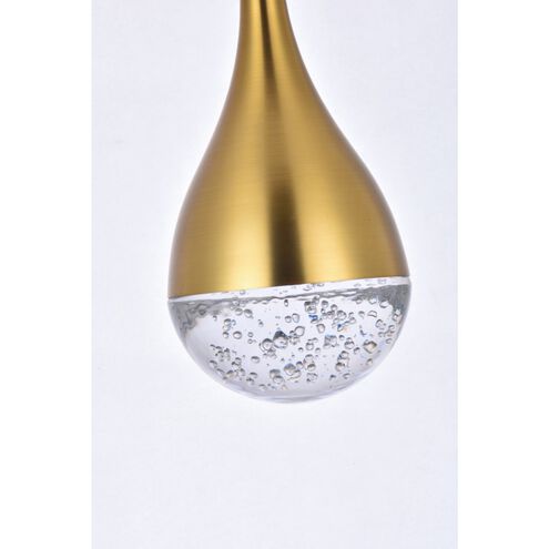Amherst 5 Light 34 inch Satin Gold Linear Pendant Ceiling Light