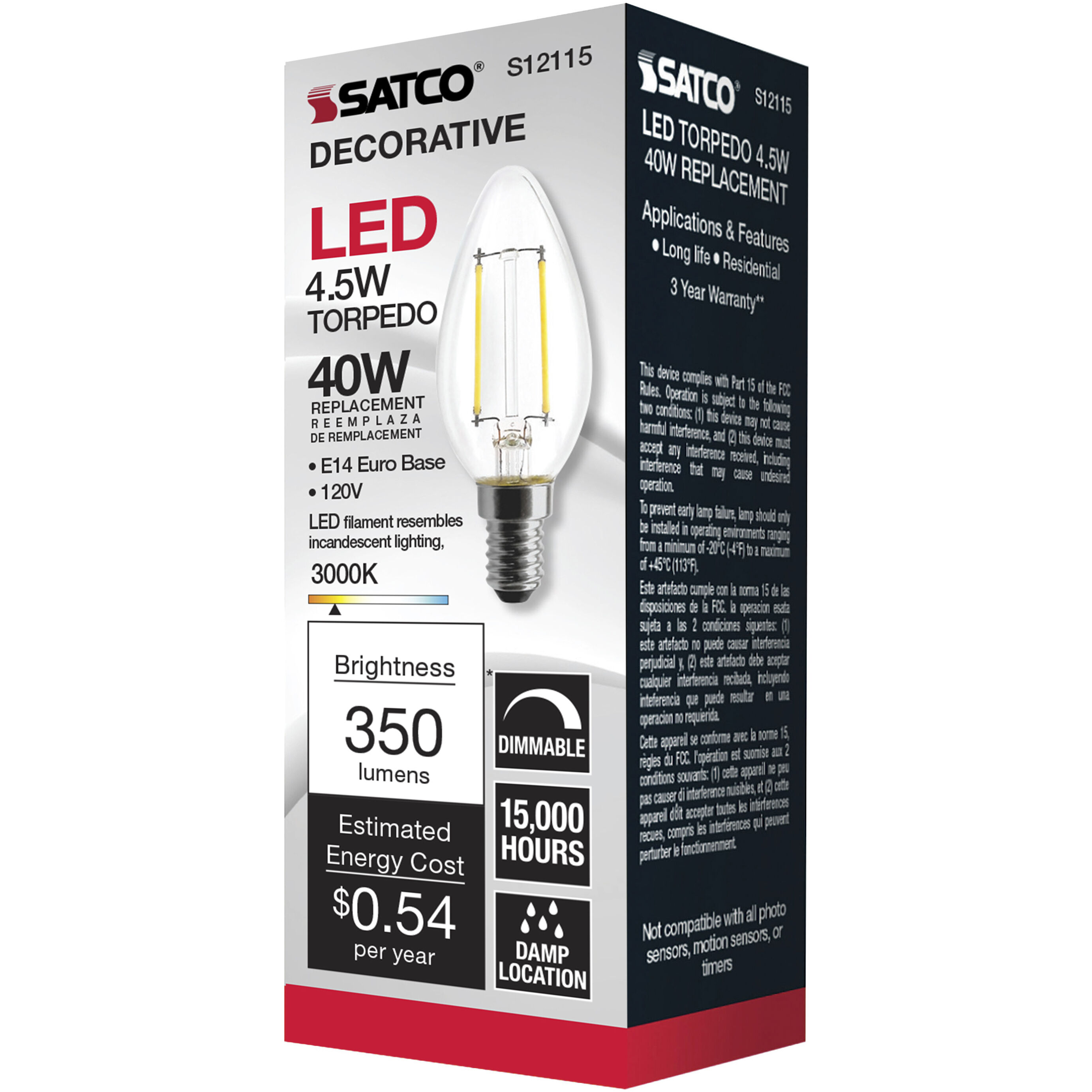 Lumos LED B11 4.50 watt 3000K Light Bulb