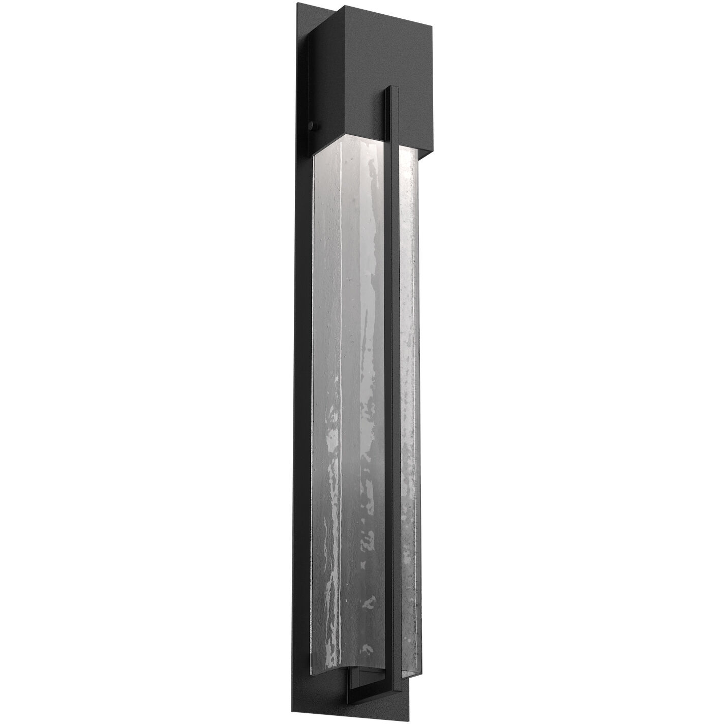 Outdoor Square Motif LED 29 inch Textured Black Outdoor Sconce in 3000K LED, Frosted Granite, XL Square