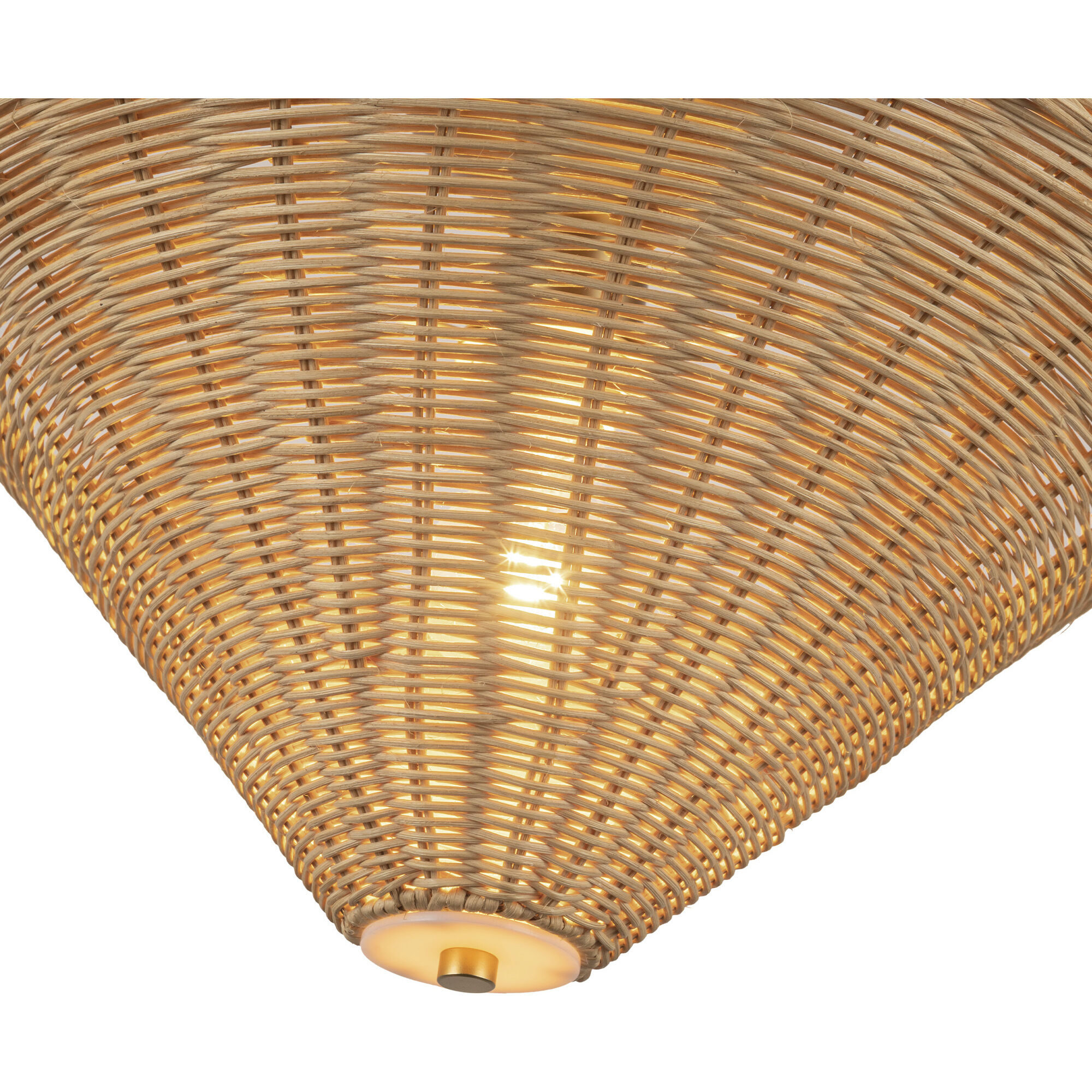 Alora Mood Bridgette 1 Light 16.38 inch Brushed Gold/Rattan Semi-Flush Mount Ceiling Light in Brushed Gold and Rattan, Rattan Shade