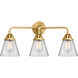 Nouveau 2 Small Cone LED 24.25 inch Satin Gold Bath Vanity Light Wall Light in Clear Glass