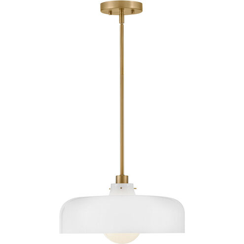 Maisie 1 Light 15 inch Lacquered Brass Pendant Ceiling Light in Cased Opal