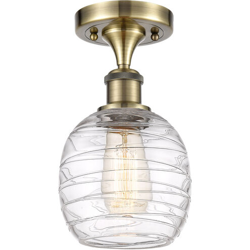 Ballston Belfast 1 Light 6 inch Antique Brass Semi-Flush Mount Ceiling Light