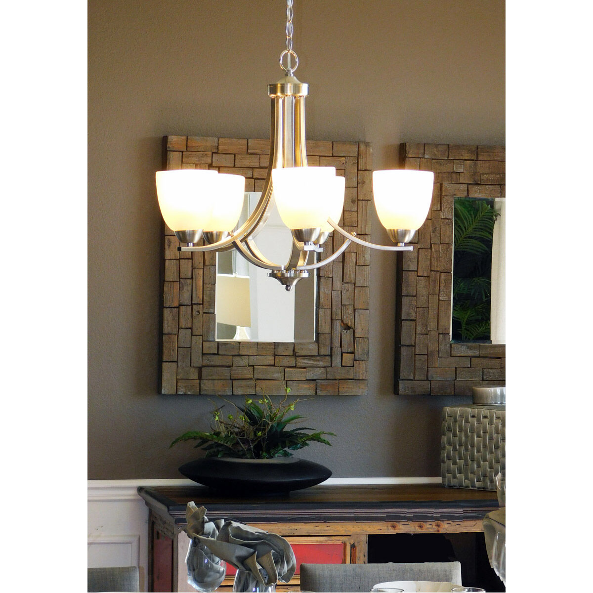 Stefan 9 Light 30 inch Satin Nickel Multi-Tier Chandelier Ceiling Light