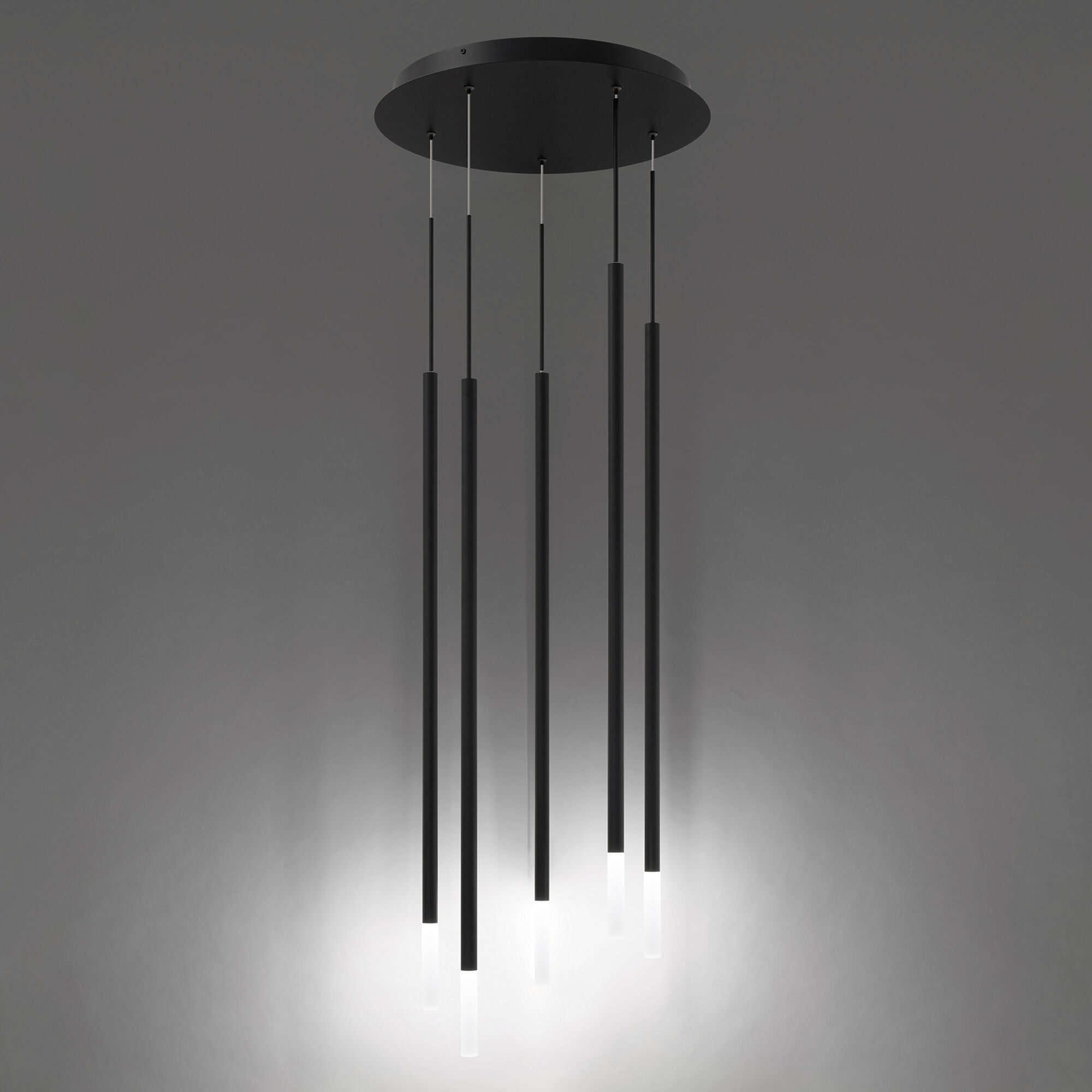 Viggo LED 17 inch Black Multi-Light Pendant Ceiling Light, dweLED