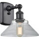 Ballston Orwell 1 Light 8 inch Matte Black Sconce Wall Light in Clear Glass, Ballston