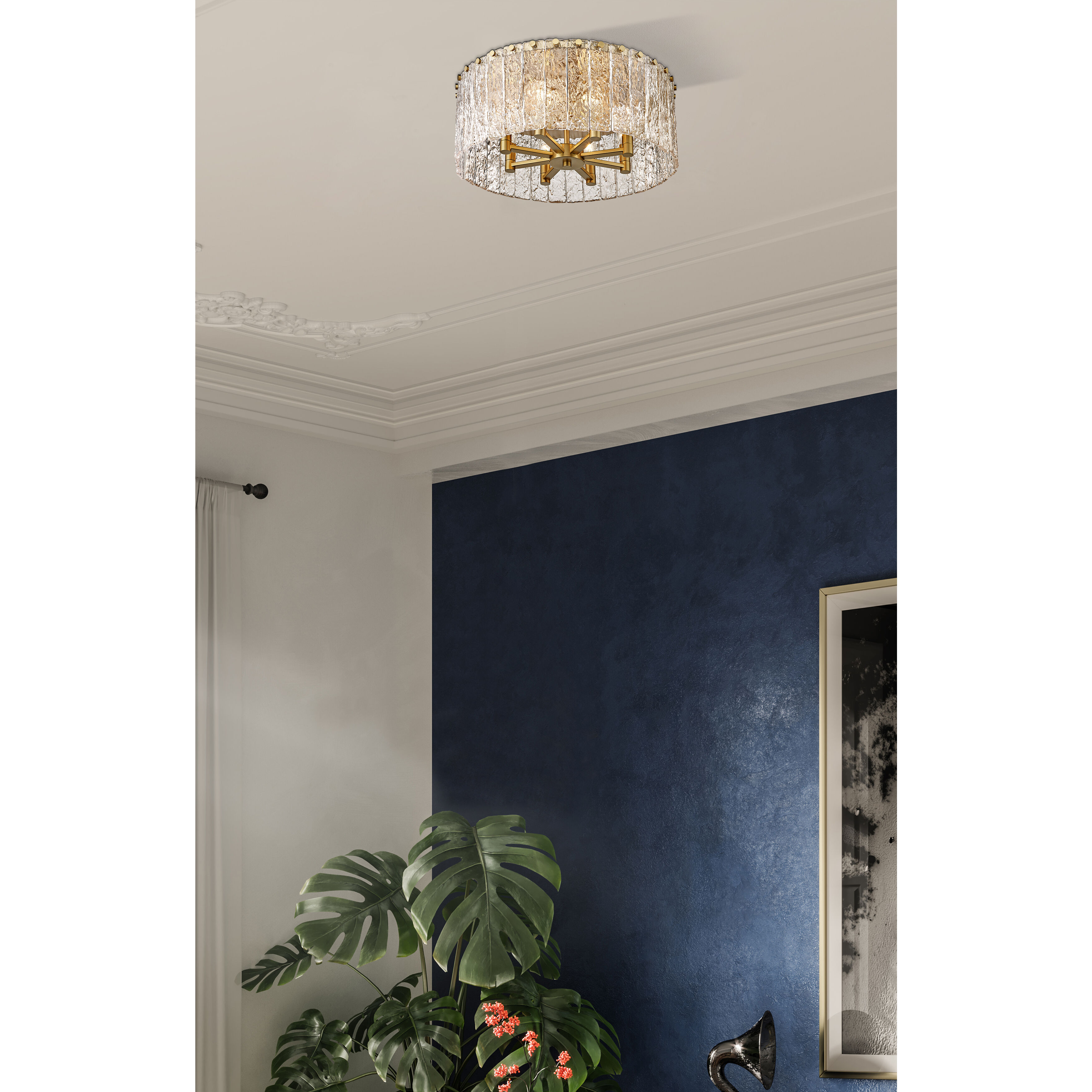 Glacier 8 Light 20.75 inch Modern Gold Flush Mount Ceiling Light
