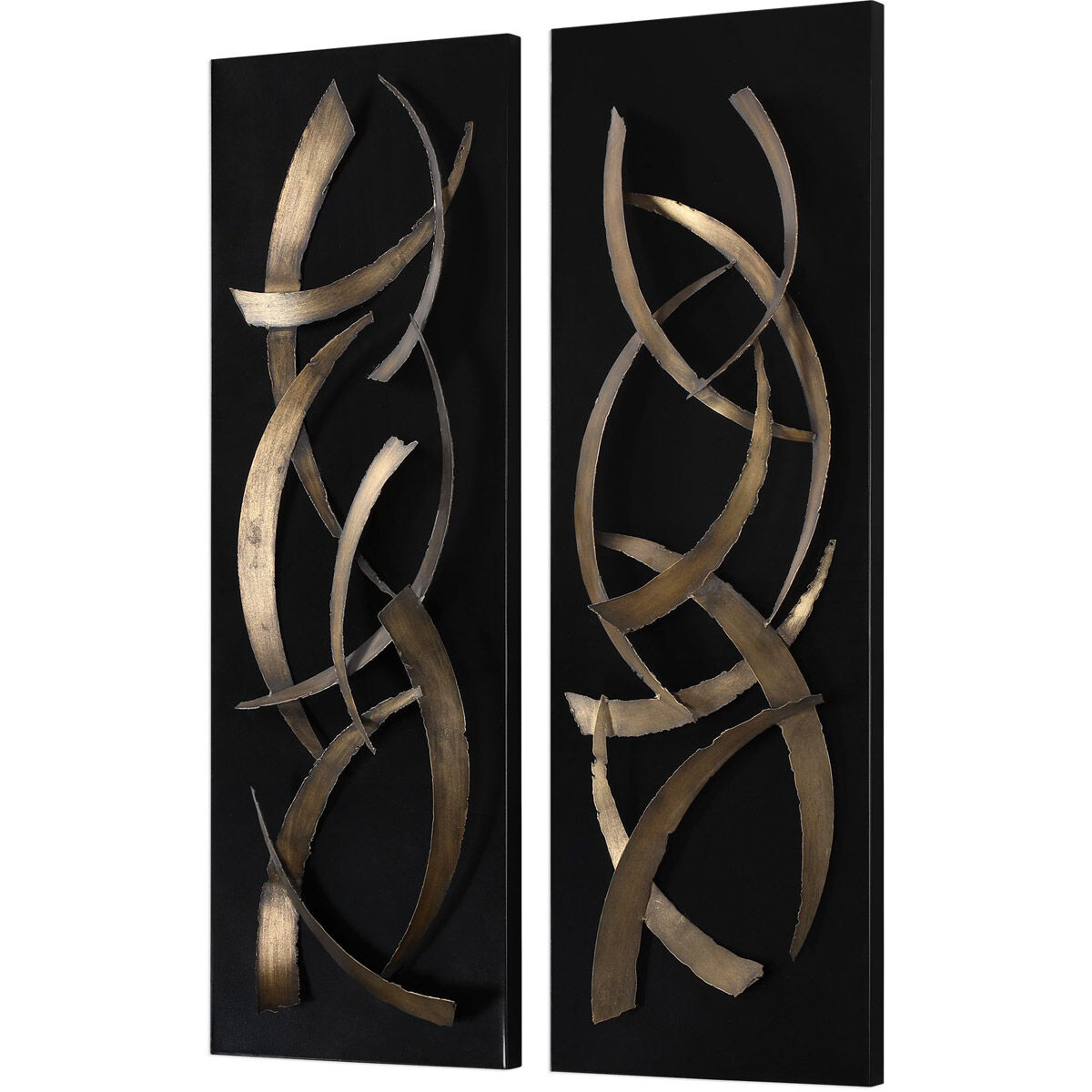 Brushstrokes 47 X 16 inch Metal Wall Art, Set of 2
