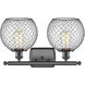Ballston Farmhouse Chicken Wire LED 16 inch Oil Rubbed Bronze Bath Vanity Light Wall Light in Clear Glass with Black Wire, Ballston
