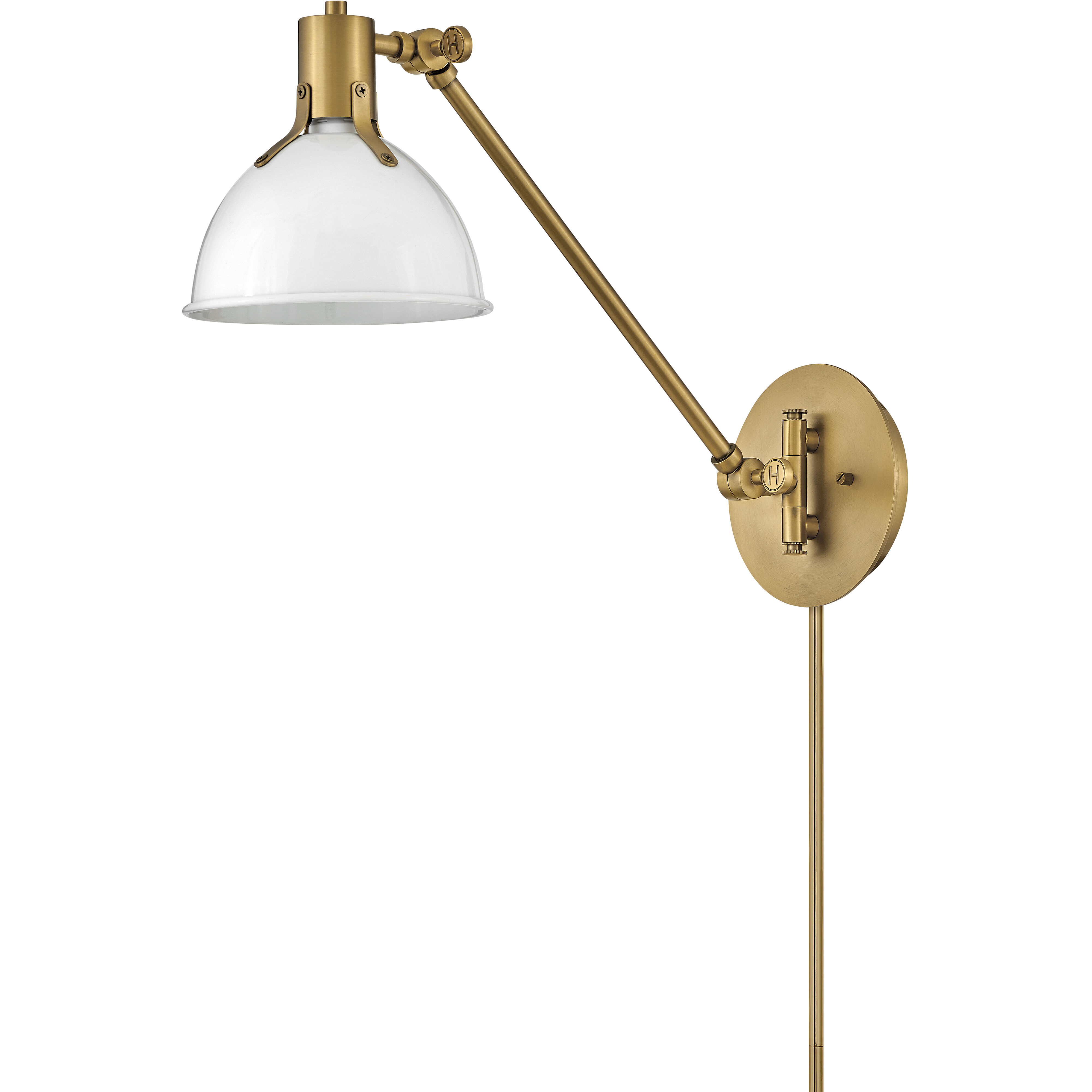 Argo 1 Light 7 inch Polished White with Lacquered Brass Indoor Wall Sconce Wall Light