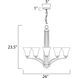 Aurora 5 Light 26 inch Satin Nickel Single-Tier Chandelier Ceiling Light