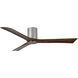 Atlas Irene-3HLK 60 inch Brushed Nickel with Walnut Tone Blades Ceiling Mount Paddle Fan, Flush Mounted