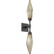 Rock Crystal LED 4.5 inch Matte Black Indoor Sconce Wall Light in Chilled Bronze, 2700K LED, Double