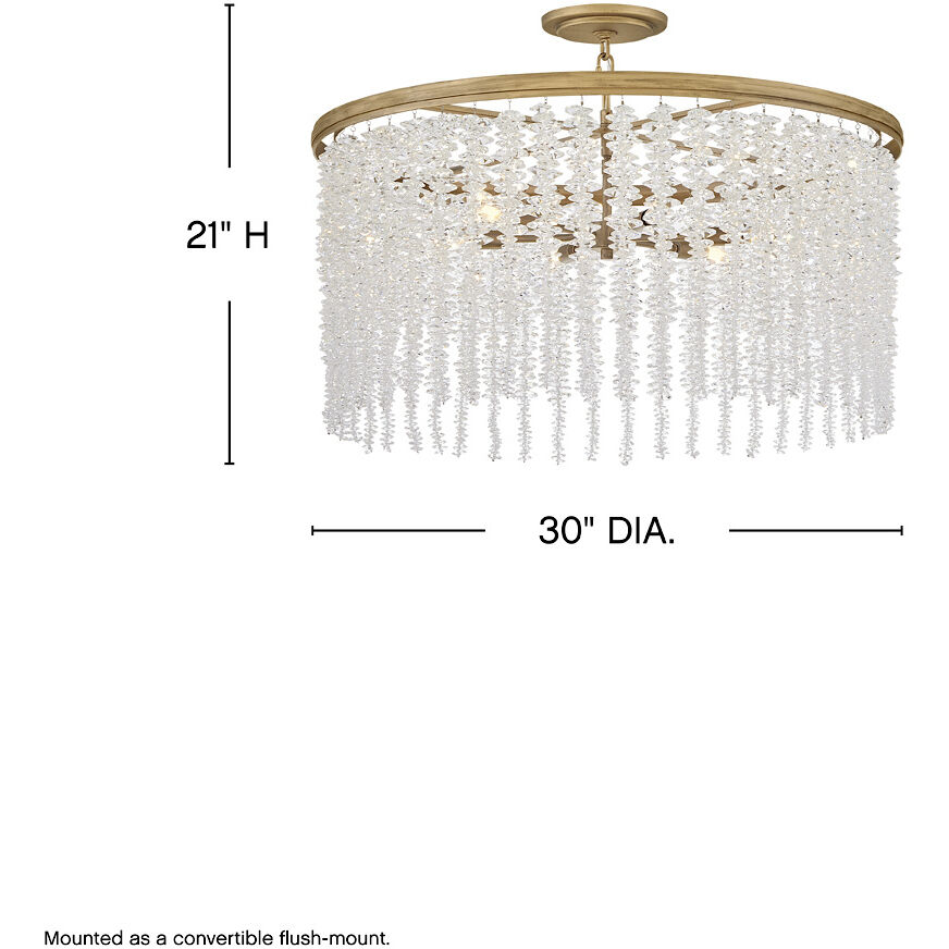 Rubina 6 Light 30 inch Burnished Gold Chandelier Ceiling Light
